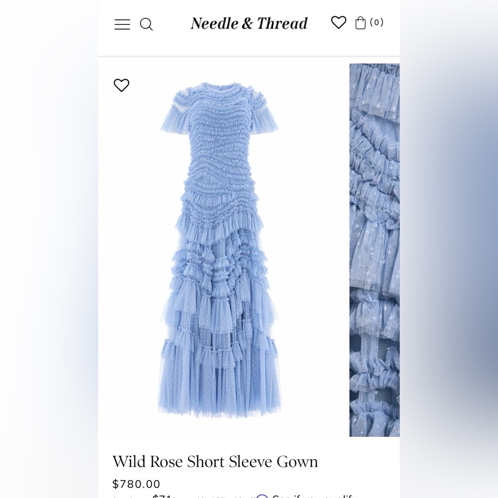 Needle and thread wild rose short sleeve gown UK6/US2